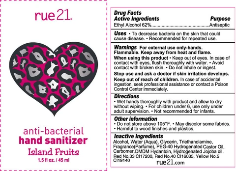 Rue21 Island Fruits Anti-Bacterial Hand Sanitizer 포장