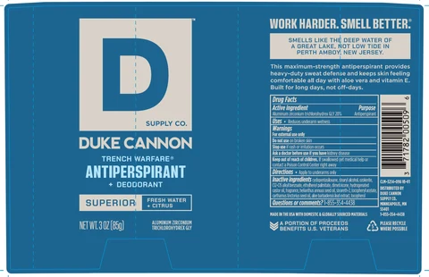 Trench Warfare Antiperspirant Deodorant Superior packaging