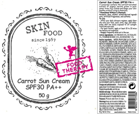 CARROT SUNSPF30 PA Plus Plus packaging