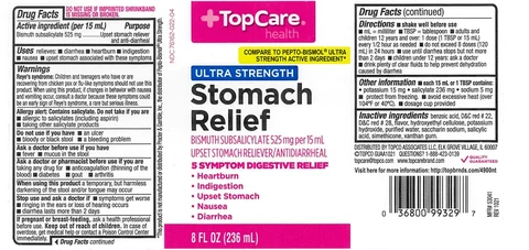 Topcare Ultra Strength Stomach Relief packaging
