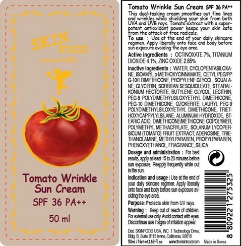 TOMATO WRINKLE SUNSPF36 PA PLUS PLUS 포장