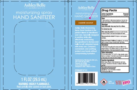 AshleyBelle Moisturizing Hand Sanitizer Coastal Coconut 포장