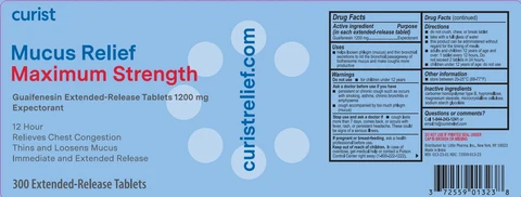 Curist Mucus ReliefMaximum Strength 포장