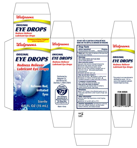 WALGREENS ORIGINAL EYE DROPS packaging
