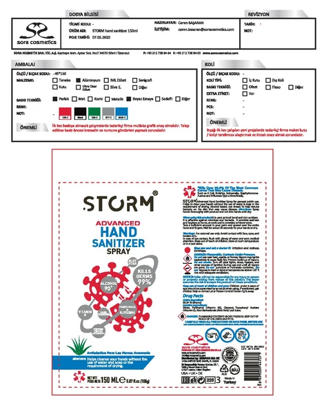 Storm Advanced Hand Sanitizer packaging
