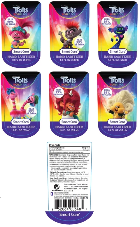 Trolls Hand Sanitizer packaging