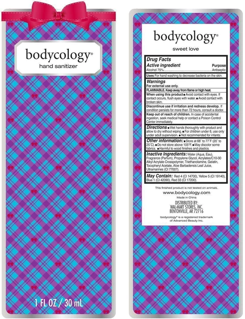 sweet love hand sanitizerbodycology 포장