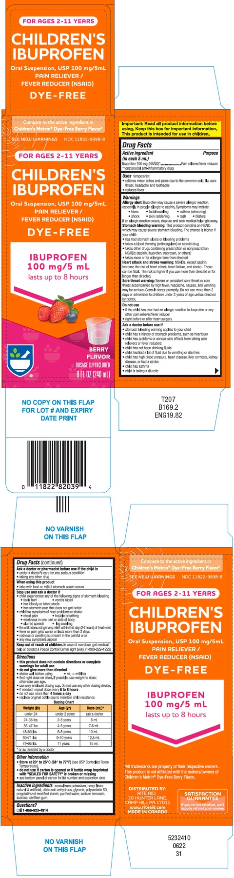 Childrens Ibuprofen packaging