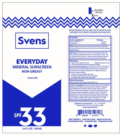 Svens Everyday Mineral Sunscreen 포장