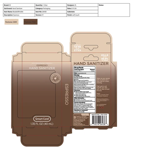 Smart Care Hand Sanitizer with Beaded Wristlet - Espresso 포장