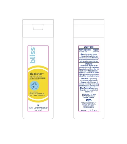 Bliss Block Star Sheer Liquid Daily Sunscreen SPF 50SPF-50 포장