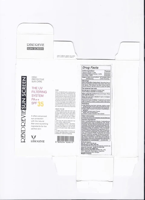 Rendrevie Sun Screen SPF35 PA 포장