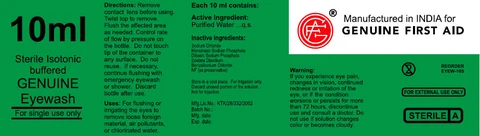 Sterile Isotonic Buffered Genuine Eyewash packaging