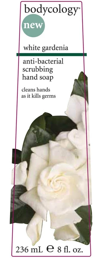 Bodycology white gardenia anti-bacterial scrubbing hand soap 포장