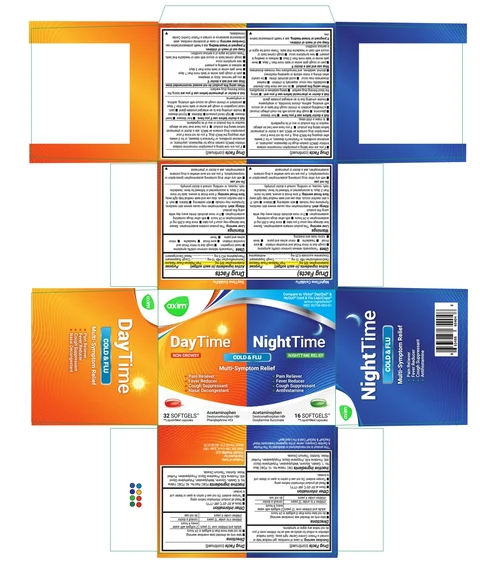 AXIM DayTime - Night Time 48 Softgels / AXIM DayTime - Night Time 72 Softgels 포장