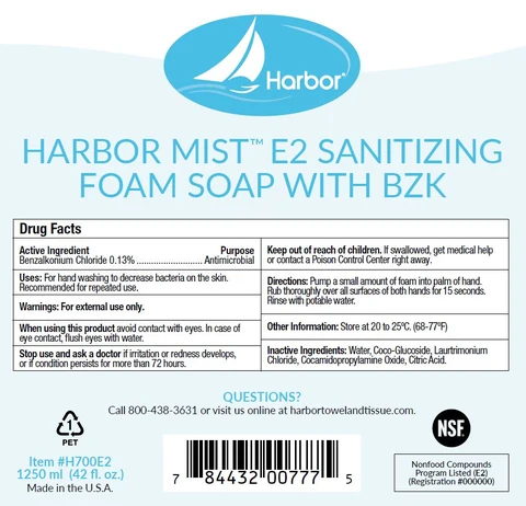 Harbor Mist E2 Sanitizing Foam with BZK packaging
