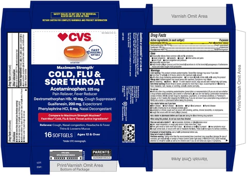 MAXIMUM STRENGTH COLD, FLU AND SORE THROAT 포장