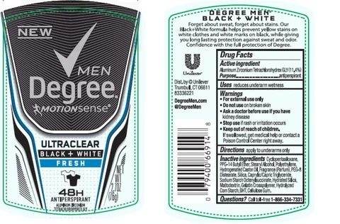 Degree MenMotionsense UltraClear Black and White Fresh 48H Antiperspirant 포장