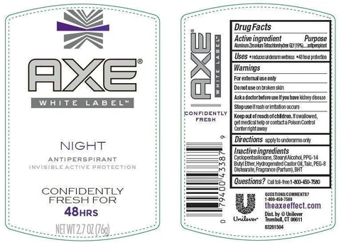 Axe Night Antiperspirant Deodorant 포장