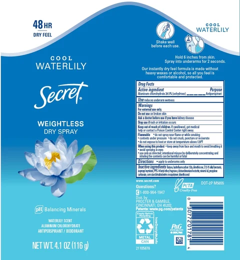 Secret Weightless Dry Cool Waterlily 포장