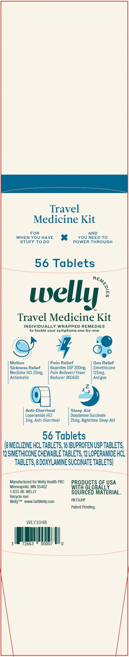 Welly Travel Medicine Kit packaging