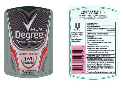 DegreeMen MotionSense Active Shield Antiperspirant 포장
