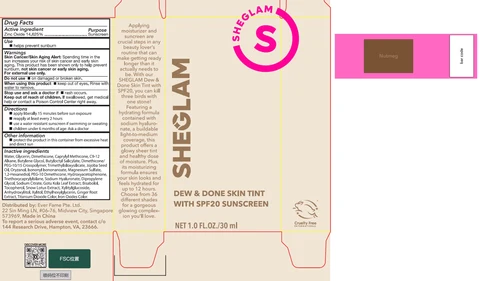 Sheglam Dew and Done Skin Tint with SPF 20 Nutmeg 포장