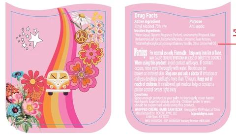 Whipped Creme Hand Sanitizer packaging