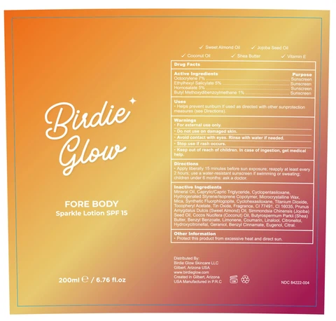Birdie Glow SparkleLotion SPF 15 포장