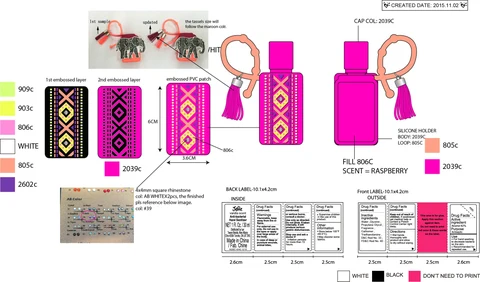 Justice Rhinestone Raspberry Scent Anti-Bacterial Hand Sanitizer 포장