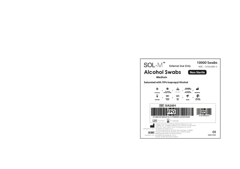 Sol-M Alcohol Swabs Medium Non-Sterile 포장