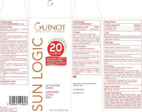 Sun Logic Lait Solaire Corps SPF 20 포장