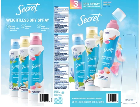 Secret Weightless Dry Variety Pack 포장
