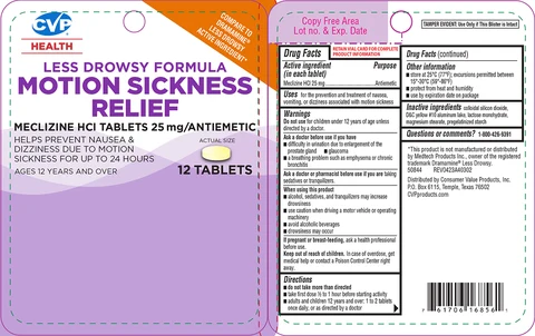 Less Drowsy Formula Motion Sickness Relief packaging