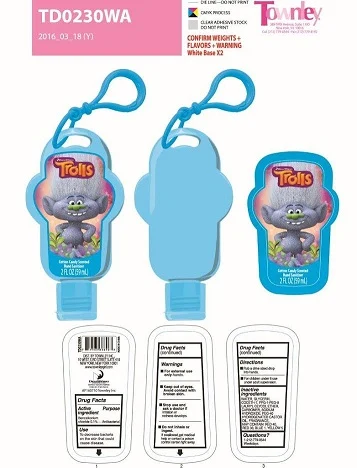 Trolls Cotton Candy Hand Sanitizer packaging