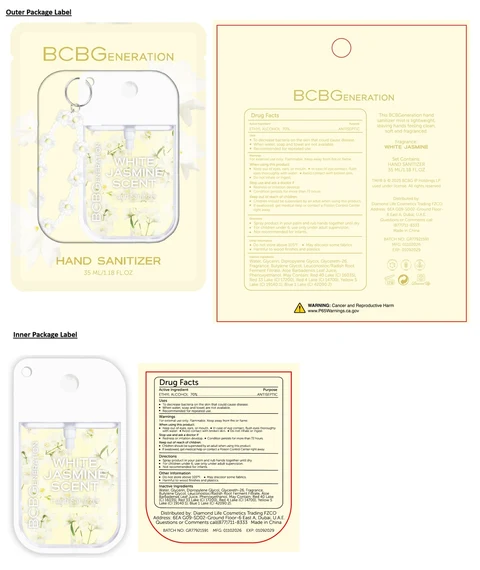 BCBGENERATION Hand Sanitizer WHITE JASMINE SCENT 포장