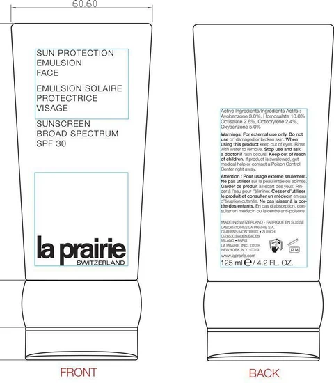 Sun Protection Emulsion Face Broad Spectrum SPF 30La Prairie Group 포장