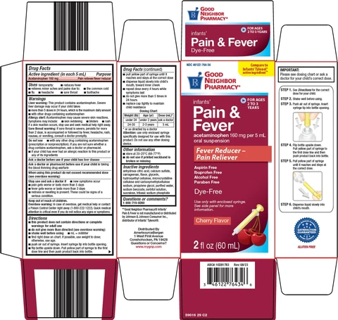 good neighbor pharmacy infants pain and fever packaging