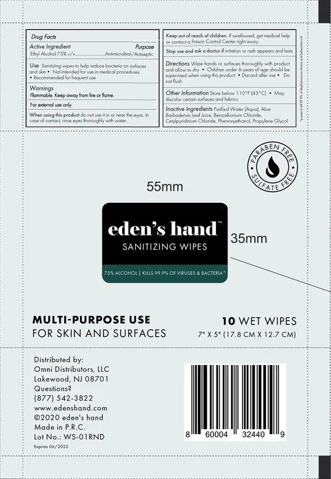 Hand Sanitizer Wipe 10 Pack packaging