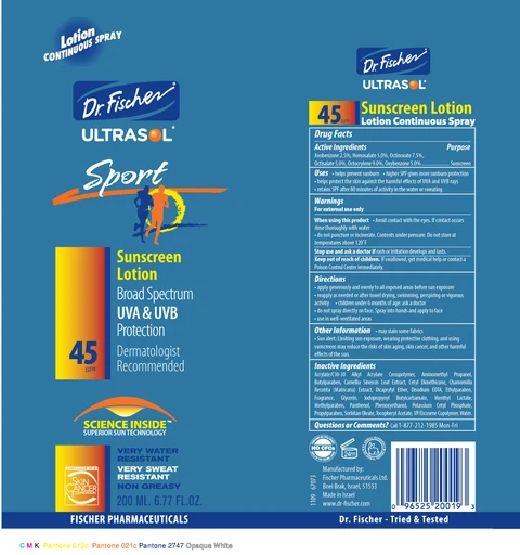 UltrasolSunscreenSport Sunscreen Lotion CONTINUOUS SPRAY SPF 45 포장