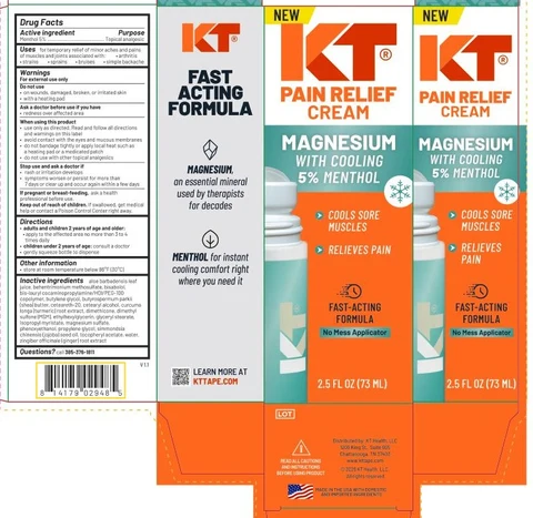 KT Pain Relief Cream Magnesium with Cooling 5% Menthol 포장