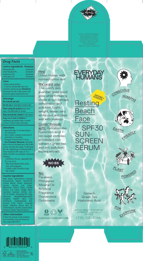 Resting Beach Face SPF30 Anti-Pollution Sunscreen Serum 포장