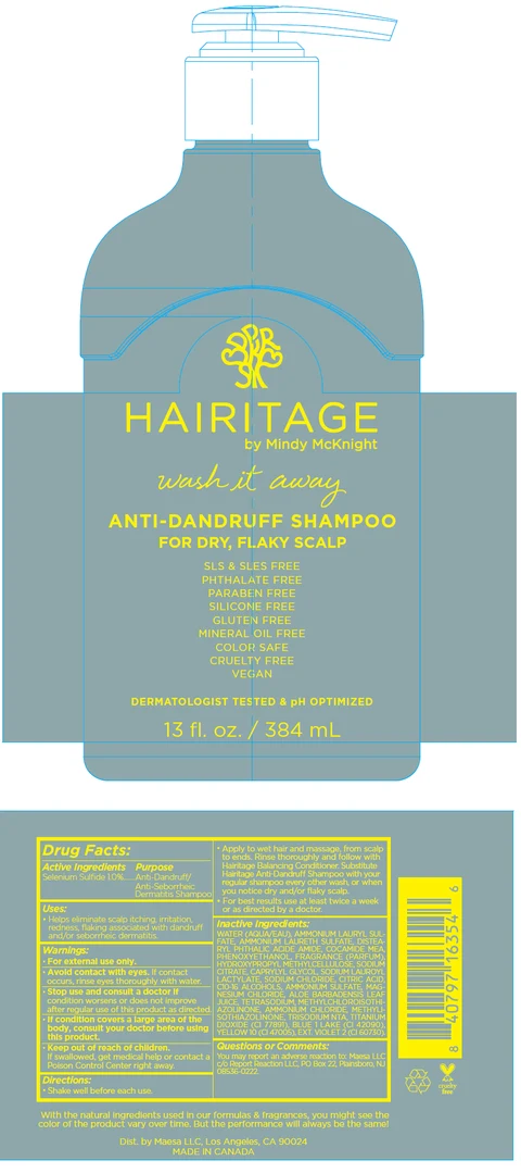 Hairitage Wash It Away Anti-Dandruff for Dry, Flaky Scalp packaging