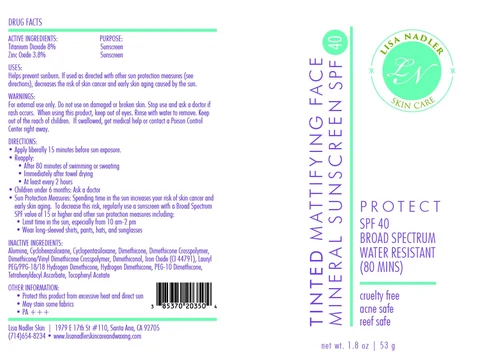 Tinted Mattifying Face Mineral Sunscreen packaging
