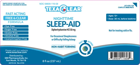TexaClear Nighttime Sleep-Aid packaging