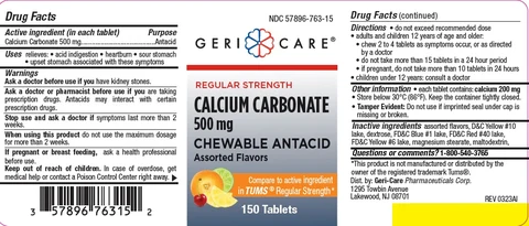 CALCIUM CARBONATE CHEWABLE ANTACID packaging