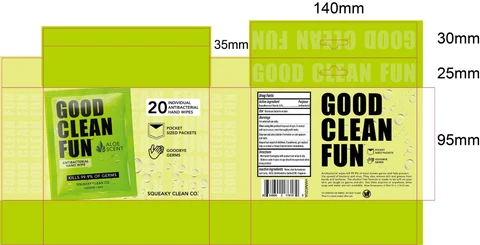 20 pack Individual Antibacterial Hand Wipes 포장