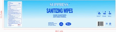 SUPPRESS SANITIZIZING WIPES 포장