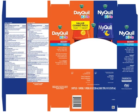 Vicks DayQuil NyQuil BERRY KidsCOLD and COUGH plus 포장