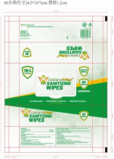 Sanitizing Wipes 포장